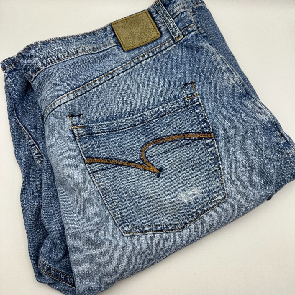 Paco Jeans‎ Denim Shorts Mens 40 Blue Light Wash Baggy Y2K Skater Embroidered